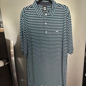 FootJoy Men's Blue Striped Polo Shirt